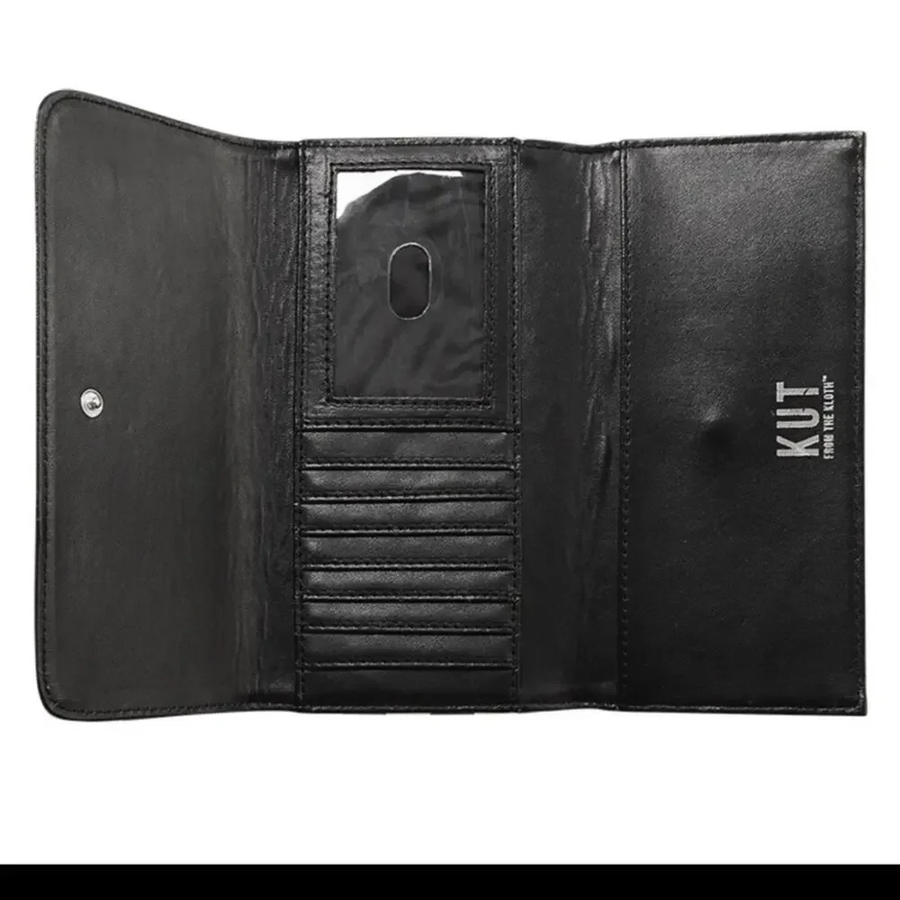 Kut From The Kloth Pristine Wallet -Black and White Stripes
